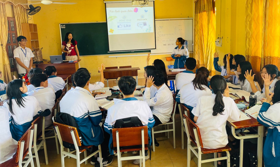 Một lớp học của Trường THPT chuyên Nguyễn Trãi (Hải Dương). Ảnh: Website của nhà trường.