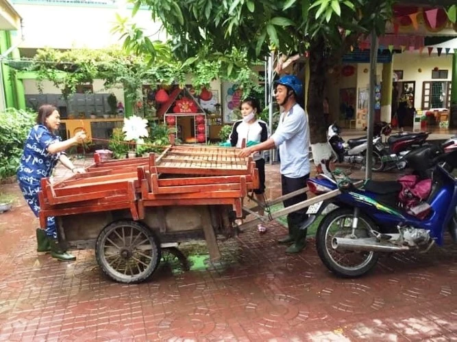 Tranh thủ nước rút, một số trường tổng vệ sinh trường lớp.