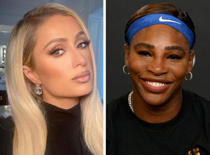 Paris Hilton và Serena Williams, đều sinh năm 1981.