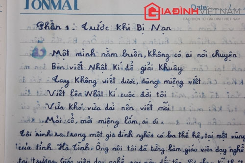 Chàng trai tật nguyền ‘lướt’ Facebook, viết nhật ký bằng miệng4 Trang nhật ký đầu tiên