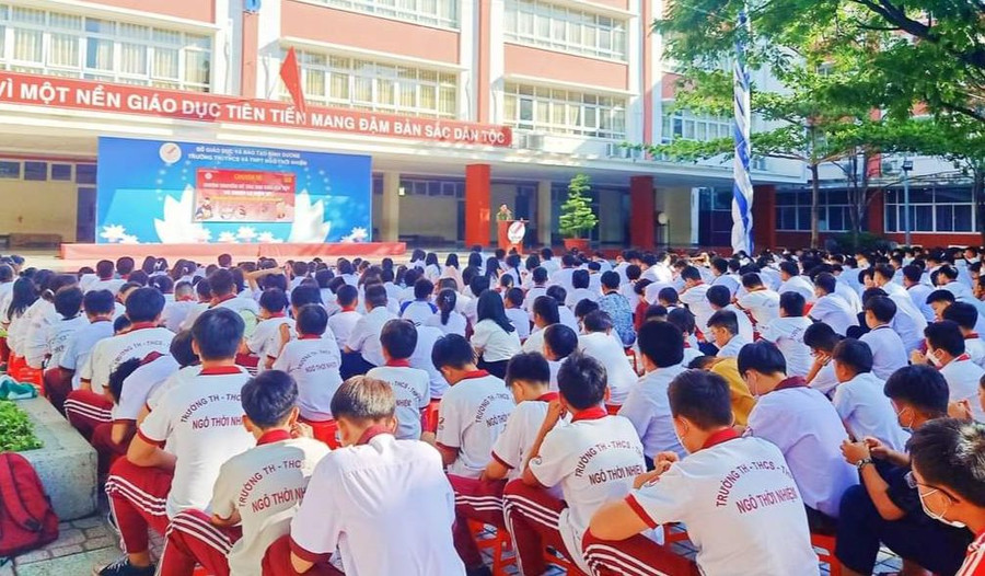 Nội dung phòng, chống tham nhũng được Trường Tiểu học - THCS - THPT Ngô Thời Nhiệm (cơ sở Bình Dương) truyền tải qua các hoạt động trải nghiệm.