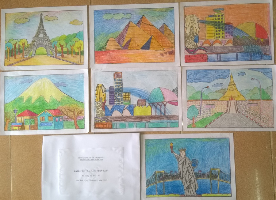 Những tác phẩm đẹp của học trò được cô Thùy lựa chọn dự thi Những tác phẩm đẹp của học trò được cô Thùy lựa chọn dự thi