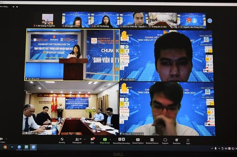 Cuộc thi Sinh viên với ý tưởng khởi nghiệp năm 2021 cấp trường được các trường đại học tổ chức dưới hình thức trực tuyến.