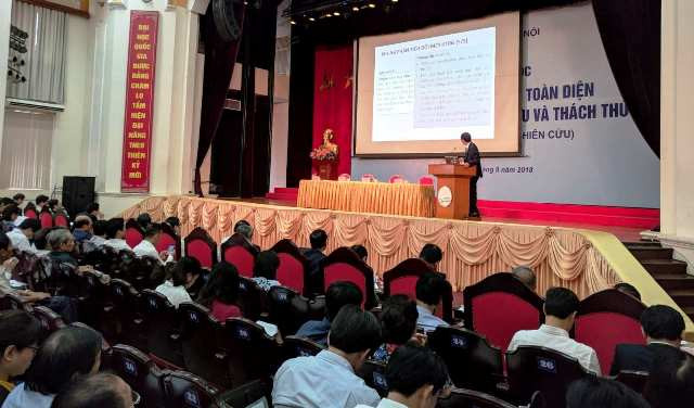 Hội thảo khoa học 5 năm đổi mới căn bản, toàn diện giáo dục và đào tạo: Thành tựu và thách thức. Ảnh: Việt Cường Hội thảo khoa học 5 năm đổi mới căn bản, toàn diện giáo dục và đào tạo: Thành tựu và thách thức. Ảnh: Việt Cường