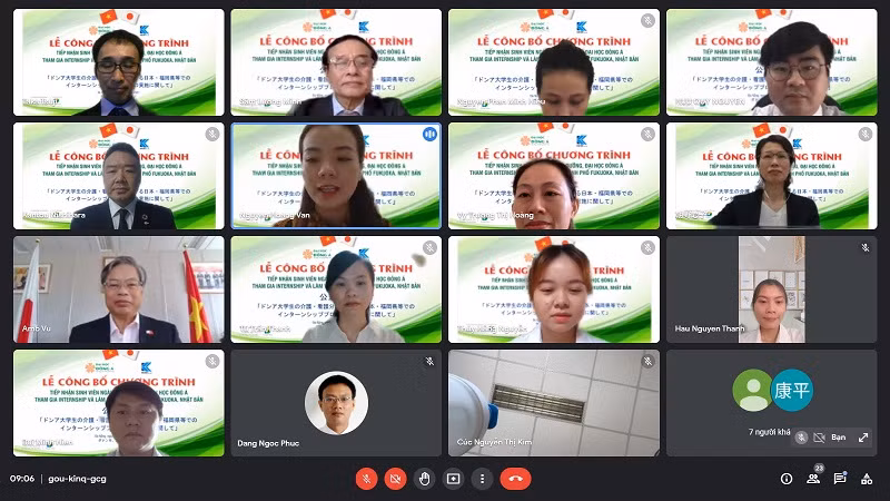 Thành phố Fukuoka (Nhật Bản) tiếp nhận trực tuyến chương trình thực tập sinh ngành điều dưỡng của Trường Đại học Đông Á.