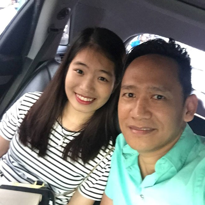 Duy Mạnh và con gái lớn Thu Cầm.Ảnh: FBNV Duy Mạnh