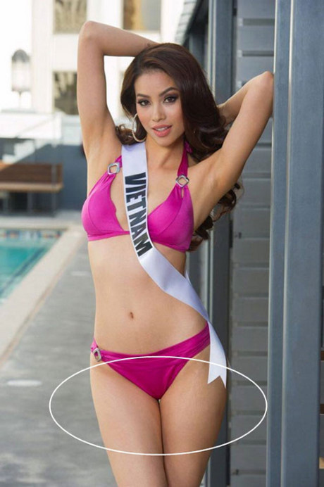 Mặc bikini thị phạm thí sinh The Face, Phạm Hương lộ khuyết điểm trông thấy - Ảnh 6 Mac bikini thi pham thi sinh The Face, Pham Huong lo khuyet diem trong thay - Anh 6