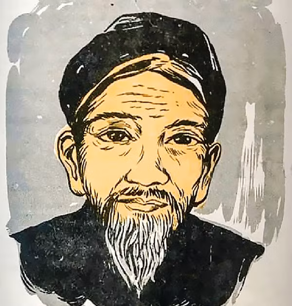 Tranh vẽ Nguyễn Công Trứ. Ảnh: Báo Hà Tĩnh