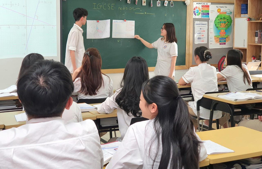 Học sinh Trường THPT Ban Mai (Hà Nội) trong giờ học. Ảnh: NTCC