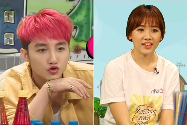 Trong khi Hari Won đang tìm những câu hỏi hóc búa để hỏi "người tình màn ảnh" một thời thì Sơn Tùng chăm chú nhìn vào máy quay liên tục tạo dáng hôn môi khiến Hari tức giận. Lý giải về việc này, giọng ca Không phải dạng vừa đâu cho biết anh tranh thủ gởi nụ hôn đến Sky (tên FC của anh chàng). Câu trả lời này khiến Hari Won "nổi máu ghen" muốn Sơn Tùng cũng hôn lại mình vì cô tự nhận mình cũng là một fan của anh chàng. hari-won-noi-mau-ghen-doi-son-tung-m-tp-hon-1