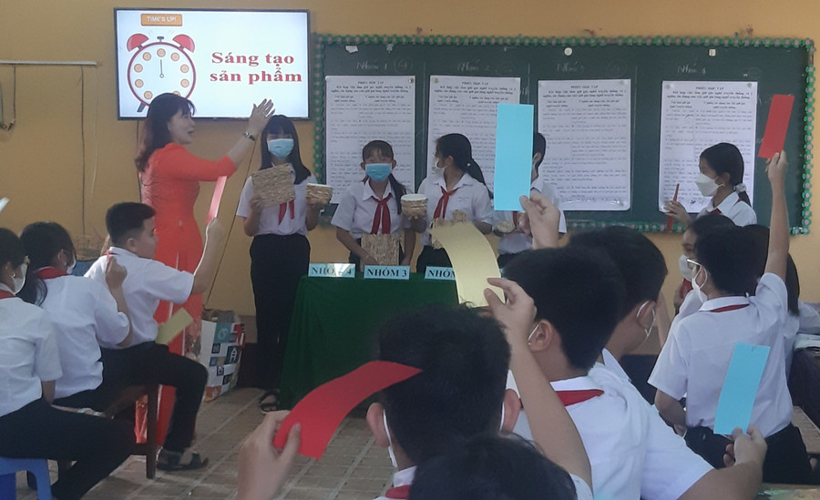 Một lớp học Trường THCS Hoàng Diệu, thành phố Vị Thanh (Hậu Giang). Ảnh: Trường Tiến Một lớp học Trường THCS Hoàng Diệu, thành phố Vị Thanh (Hậu Giang). Ảnh: Trường Tiến