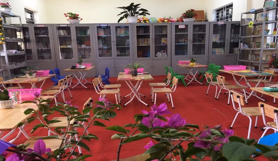 Một góc thư viện của trường Tiểu học Trường Thành 