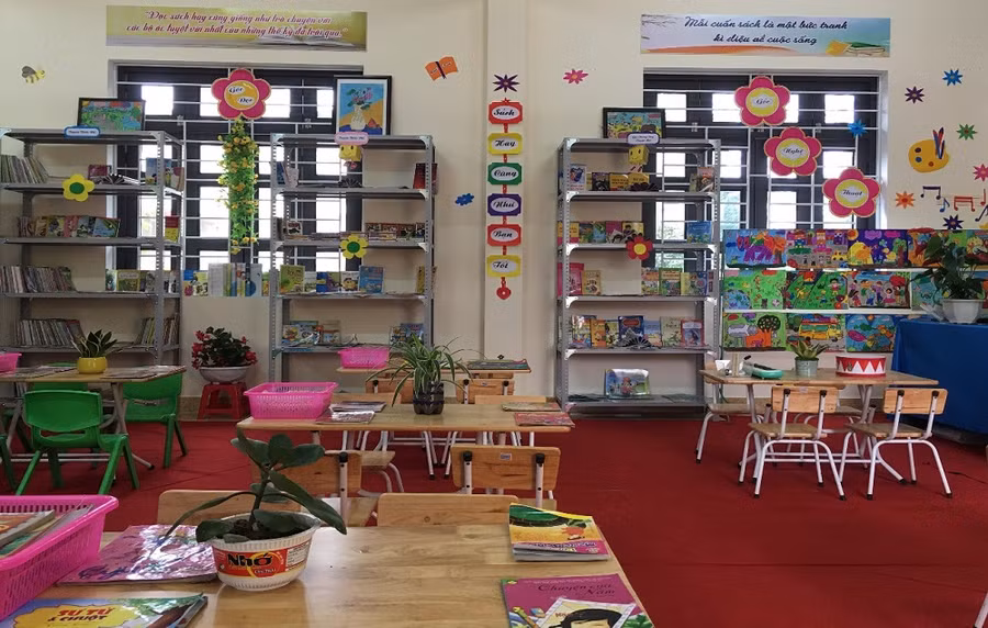 Thư viện có đầy đủ các không gian như góc nghệ thuật, góc đọc, góc giải trí, góc sáng tạo