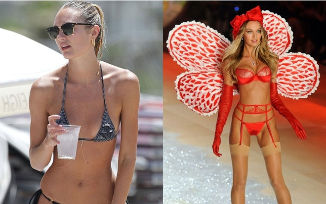 Bóc trần sự thật về kích cỡ vòng một của các thiên thần nội y ảnh 1 Thiên thần Candice Swanepoel có vòng 1 khá khiêm tốn. Thế nhưng trên sàn diễn những đường cong vẫn cực kỳ hoàn hảo.