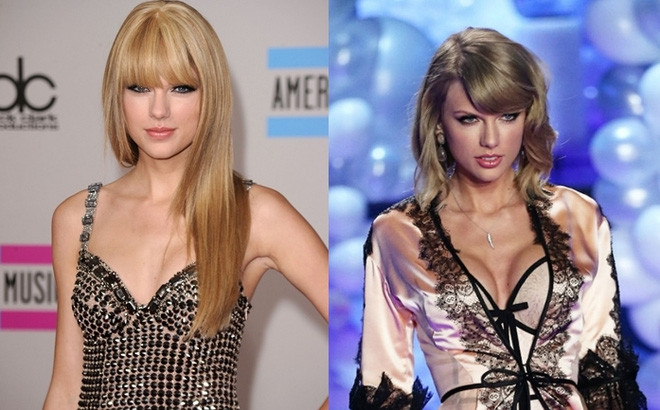 Bóc trần sự thật về kích cỡ vòng một của các thiên thần nội y ảnh 10 Cô nàng Taylor Swift vốn nổi tiếng là người đẹp hai lưng nhưng khi trình diễn trên sân khấu VSFS, không thể không rời mắt khỏi vòng một khác lạ này.