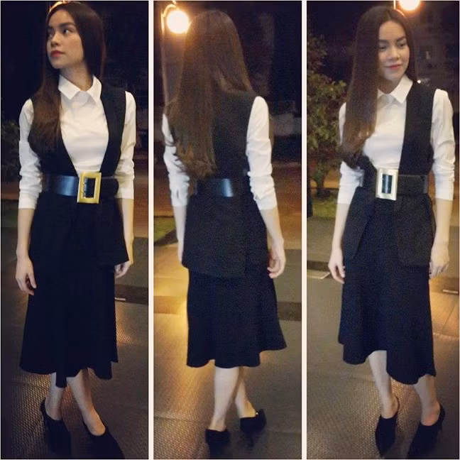 Những set đồ đen-trắng gây thương nhớ của Hà Hồ