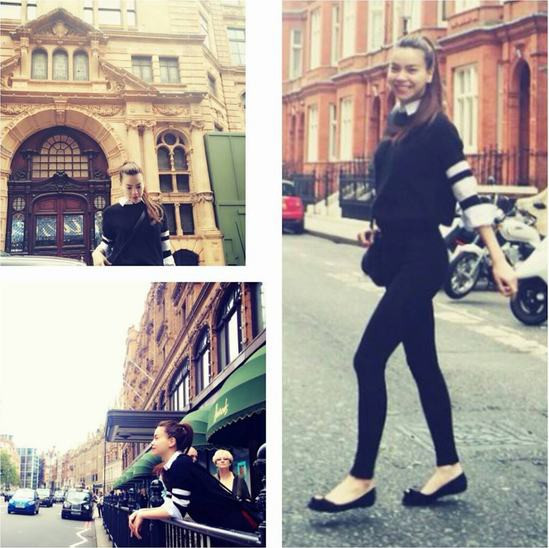Thời trang dạo phố thu hút với sơ mi và áo len, giày bệt. Những set đồ đen-trắng gây thương nhớ của Hà Hồ