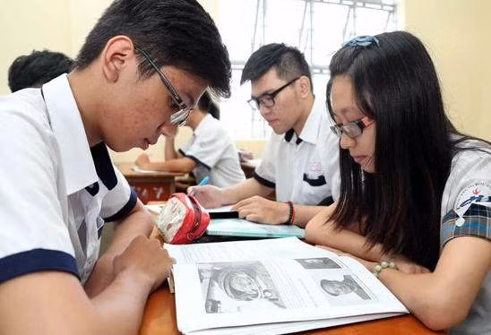 Học sinh THPT học theo nhóm ở các môn tự chọn. Ảnh minh họa