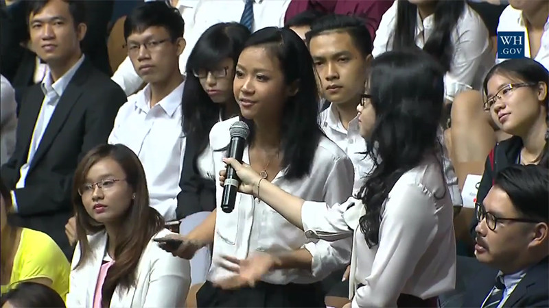 Suboi là người cuối cùng đặt câu hỏi cho Tổng thống Obama