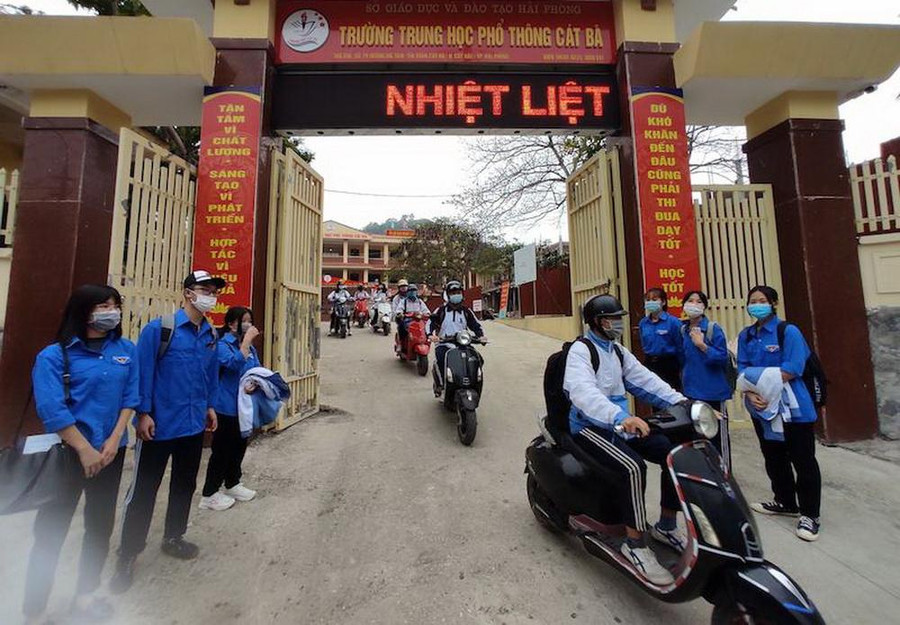 Trường THPT Cát Bà – một điểm thi ở đảo của TP Hải Phòng. Ảnh: NTCC Trường THPT Cát Bà – một điểm thi ở đảo của TP Hải Phòng. Ảnh: NTCC