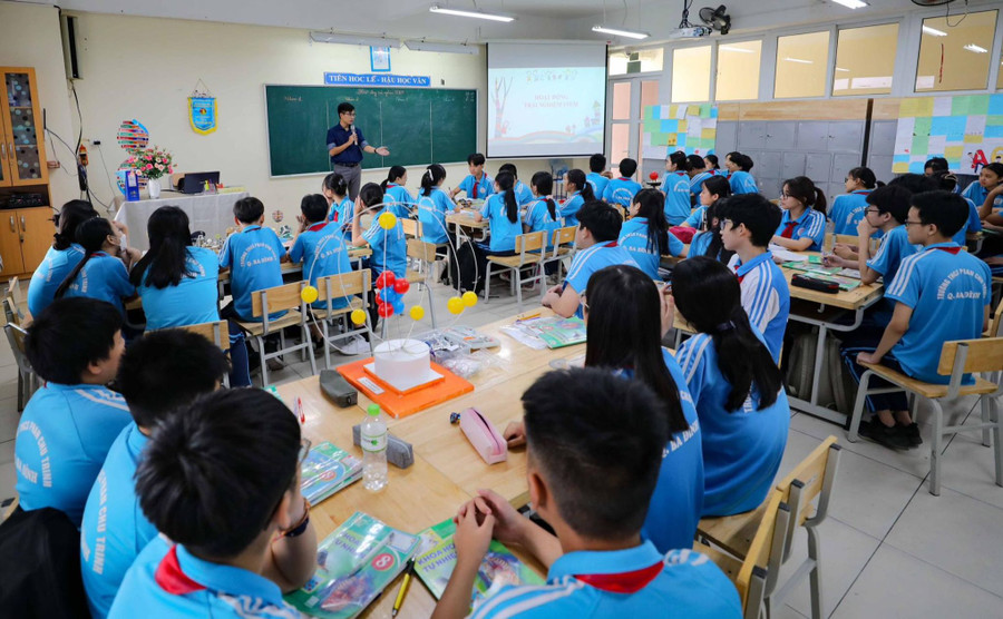 Một lớp học của quận Ba Đình (Hà Nội). Ảnh: Phòng GD&amp;ĐT Ba Đình
