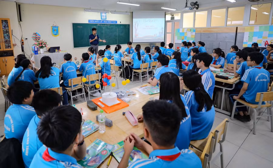 Một lớp học của quận Ba Đình (Hà Nội). Ảnh: Phòng GD&amp;ĐT Ba Đình