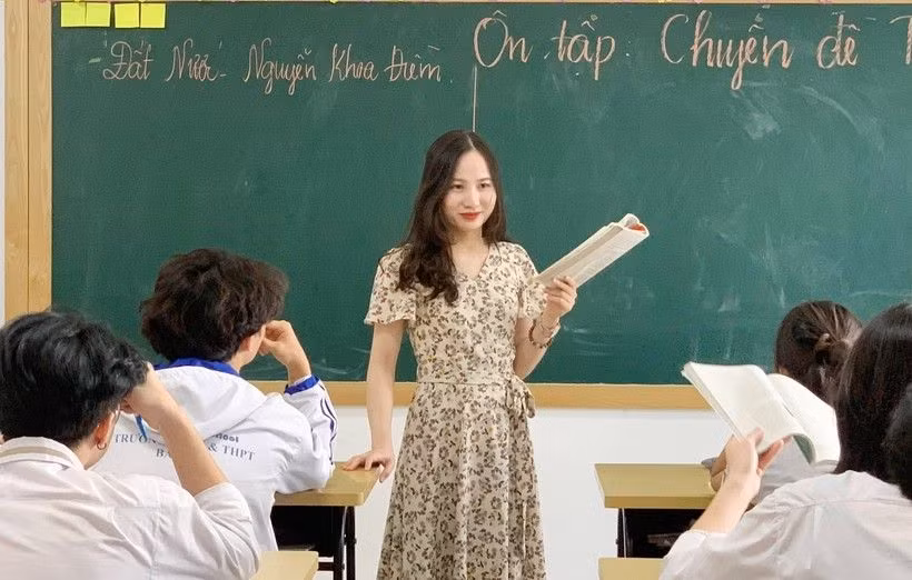 Giờ học Ngữ văn tại Trường THPT Ban Mai, Hà Nội. Ảnh: ITN