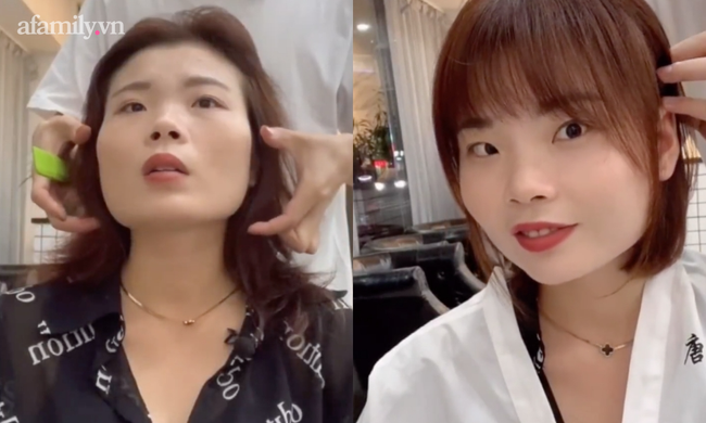 Khuôn mặt vuông và nhiều góc cạnh này cũng là ca khó xử lý, để khắc phục bớt nhược điểm, người thợ làm tóc đã rất tinh tế khi chọn cách để mái và cắt tóc cụp nhẹ, ôm vào phần xương hàm để khuôn mặt hài hòa hơn.