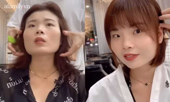 Khuôn mặt vuông và nhiều góc cạnh này cũng là ca khó xử lý, để khắc phục bớt nhược điểm, người thợ làm tóc đã rất tinh tế khi chọn cách để mái và cắt tóc cụp nhẹ, ôm vào phần xương hàm để khuôn mặt hài hòa hơn.