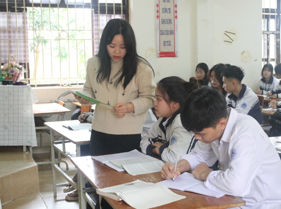 Học sinh Trường THPT Minh Quang, huyện Ba Vì, Hà Nội. Ảnh: TG