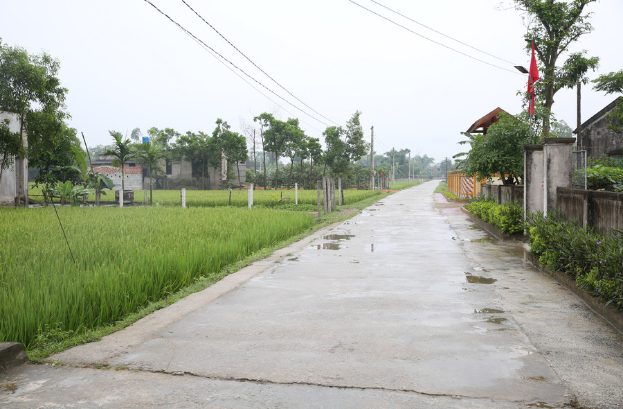 Đường làng rộng rãi, khang trang, quang cảnh đẹp. Ảnh: VGP/Thành Chung