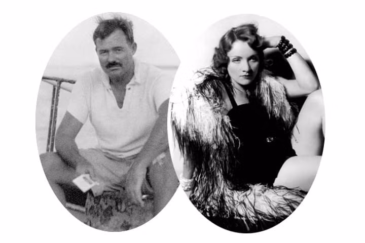 Ernest Hemingway và Marlene Dietrich.