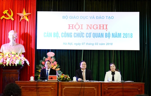 Hội nghị cán bộ, công chức cơ quan Bộ GD&ĐT năm 2018. Ảnh Xuân Trung