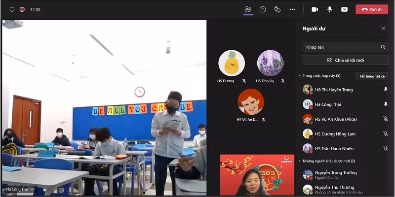 Lớp học "2 trong 1 " của cô Hồ Thị Huyền Trang. Ảnh: NVCC