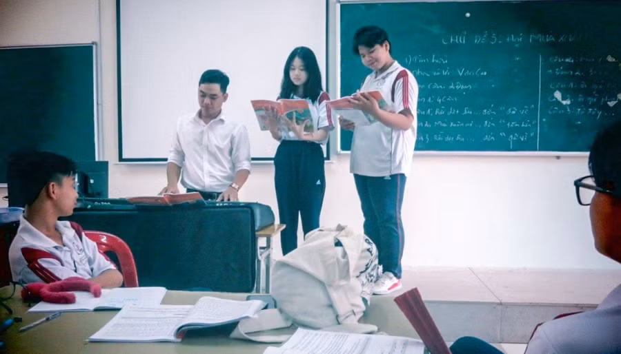 Một tiết học âm nhạc trong trường phổ thông. Ảnh TT.