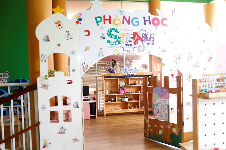 Phòng học STEM tại Trường MN Bông Sen (TP Mỹ Tho, Tiền Giang).