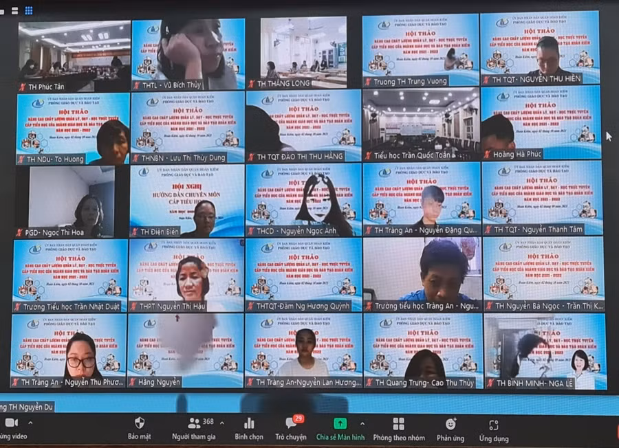 Hội thảo trực tuyến “Nâng cao chất lượng quản lý, dạy- học trực tuyến cấp Tiểu học năm 2021-2022” do Phòng GD&amp;ĐT Hoàn Kiếm tổ chức theo hình thức trực tuyến.