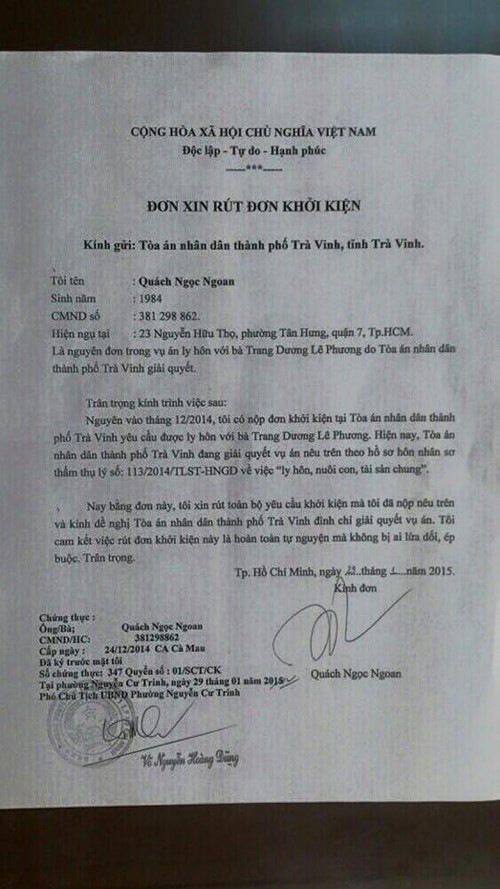 Quách Ngọc Ngoan bất ngờ rút đơn ly hôn với Lê Phương - Hình 3 Quach Ngoc Ngoan bat ngo rut don ly hon voi Le Phuong-Hinh-3