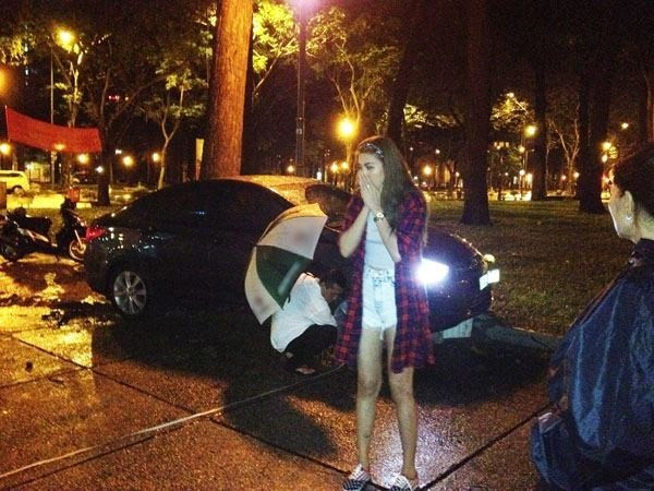 Tháng 7/2014, người mẫu Kim Dung gặp tai nạn giao thông trên đoạn đường Lê Duẩn cắt Nam Kỳ Khởi Nghĩa thuộc quận 1 - TP HCM. Sự việc xảy ra khi Kim Dung chạy xe về nhà sau một ngày làm việc và bất ngờ bị một chiếc taxi đâm phía sau. Cú đâm mạnh khiến người mẫu không làm chủ được tay lái và lao lên vỉa hè, đâm vào hàng chậu cảnh ở lề đường. Tháng 7/2014