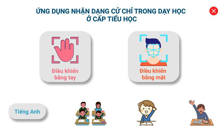 Phần mềm nhận dạng cử chỉ trong dạy học cho học sinh khuyết tật.