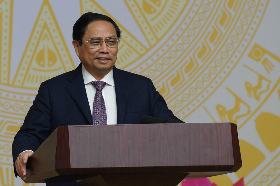 Thủ tướng Phạm Minh Chính phát biểu tại buổi gặp mặt. Thủ tướng Phạm Minh Chính phát biểu tại buổi gặp mặt.
