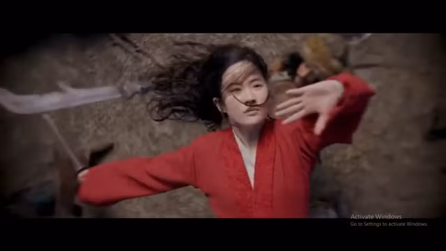 Phim “Hoa Mộc Lan” với sự tham gia của Lưu Diệc Phi – nữ diễn viên từng ủng hộ đường lưỡi bò phi pháp đang bị tẩy chay. Ảnh: Chụp từ màn hình trailer phim “Hoa Mộc Lan”. 