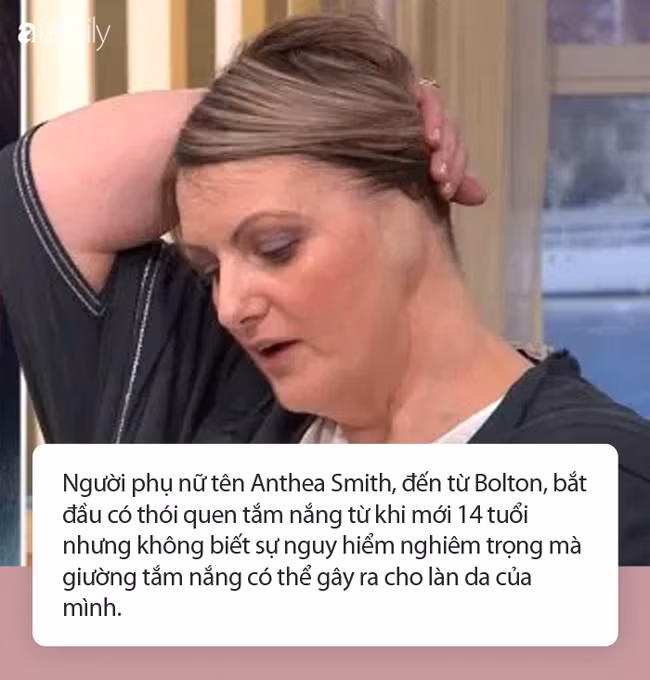 Nằm giường tắm nắng, một phụ nữ phải cắt cụt tai do ung thư da - Ảnh 1.