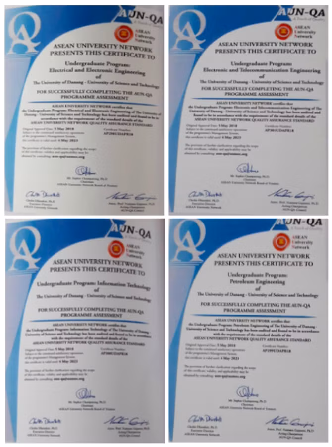 Chứng nhận chất lượng cho 04 chương trình đào tạo theo Tiêu chuẩn Mạng lưới các trường ĐH khu vực Đông Nam Á (AUN-QA)