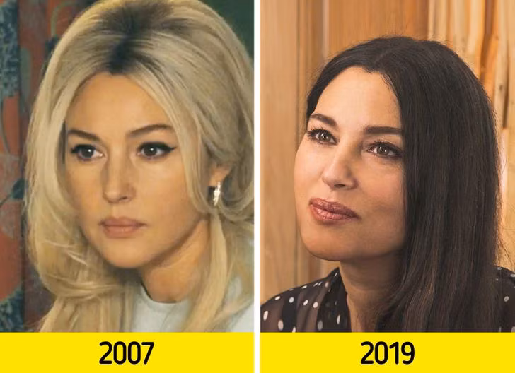 Monica Bellucci: Có vẻ như cơ thể của Monica Bellucci có một chương trình nào đó không cho phép cô ấy già đi. Chỉ cần nhìn vào cô trong Lê deuxième souffle năm 43 tuổi và 12 năm sau ở Les plus belles années d"une vie .