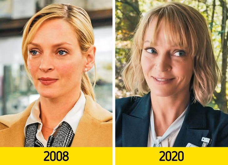 Uma Thurman: Uma Thurman cũng không già đi. Chỉ cần nhìn nhan sắc của nữ diễn viên trong "The Accidental Husband" khi ở tuổi 38, và lúc cô đã 50 tuổi đóng trong "The War with Grandpa".
