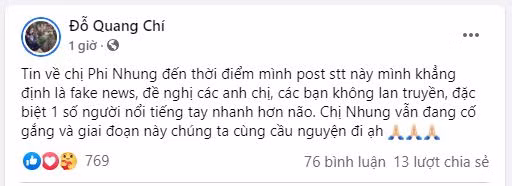 Quản lý của nữ ca sĩ mới đây đã lên tiếng bác bỏ tin đồn Phi Nhung qua đời.