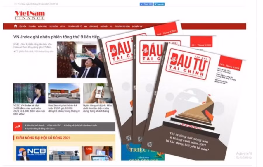 Giao diện của Tạp chí Đầu tư Tài chính - VietnamFinance.