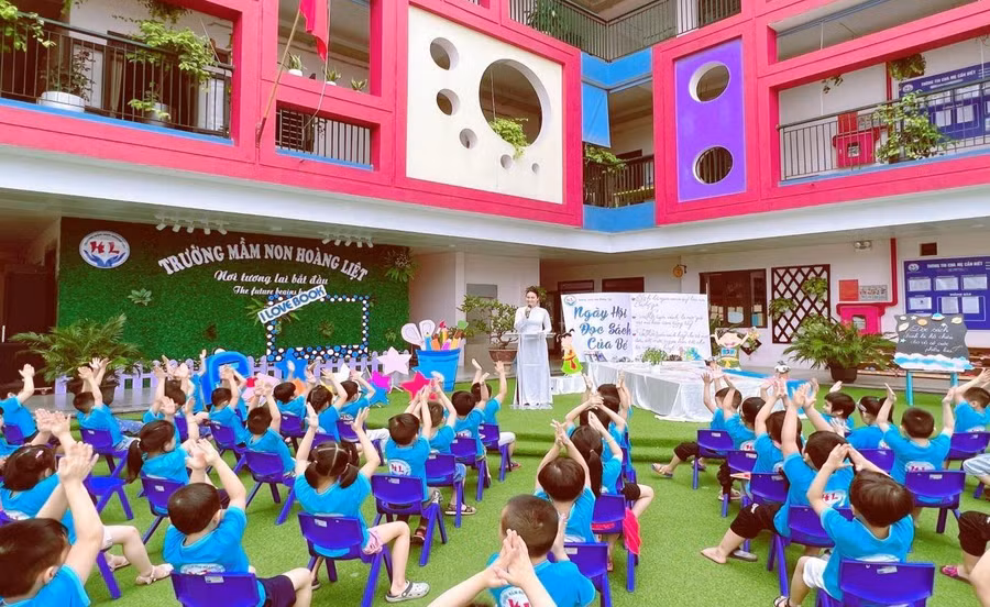 Trường Mầm non Hoàng Liệt được xây mới. 