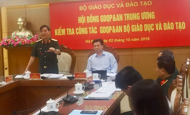 Hội đồng Giáo dục quốc phòng và an ninh Trung ương kiểm tra công tác giáo dục quốc phòng - an ninh Bộ GD&ĐT